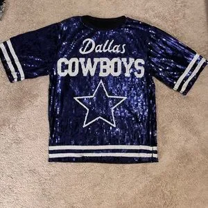 slim fit dress slacks Gameday Couture Women's Dallas Cowboys Gameday Champs Sequin Dress White, Large main image 1